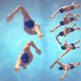 Swimming Man Classic Style Riged&Animated